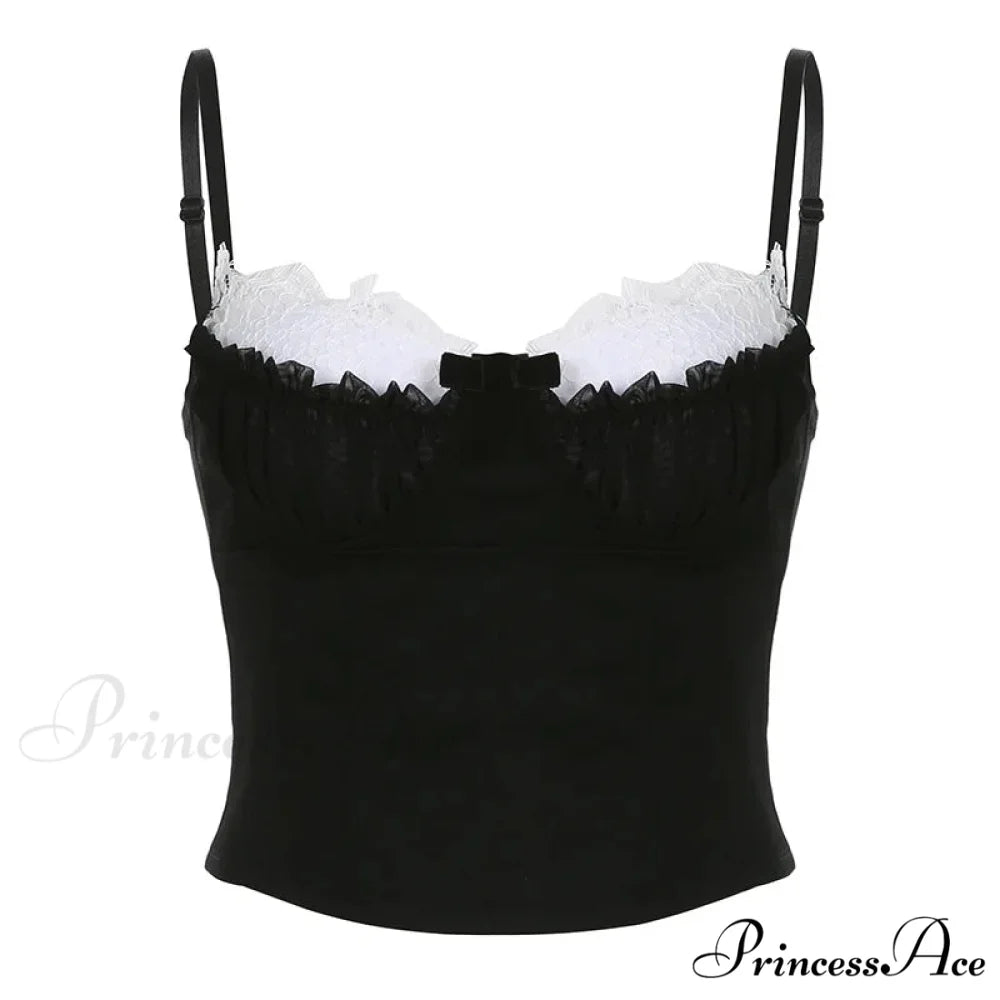 Ruched Patchwork Stylish Bustier Top black / S