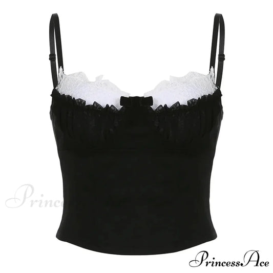 Ruched Patchwork Stylish Bustier Top black / S