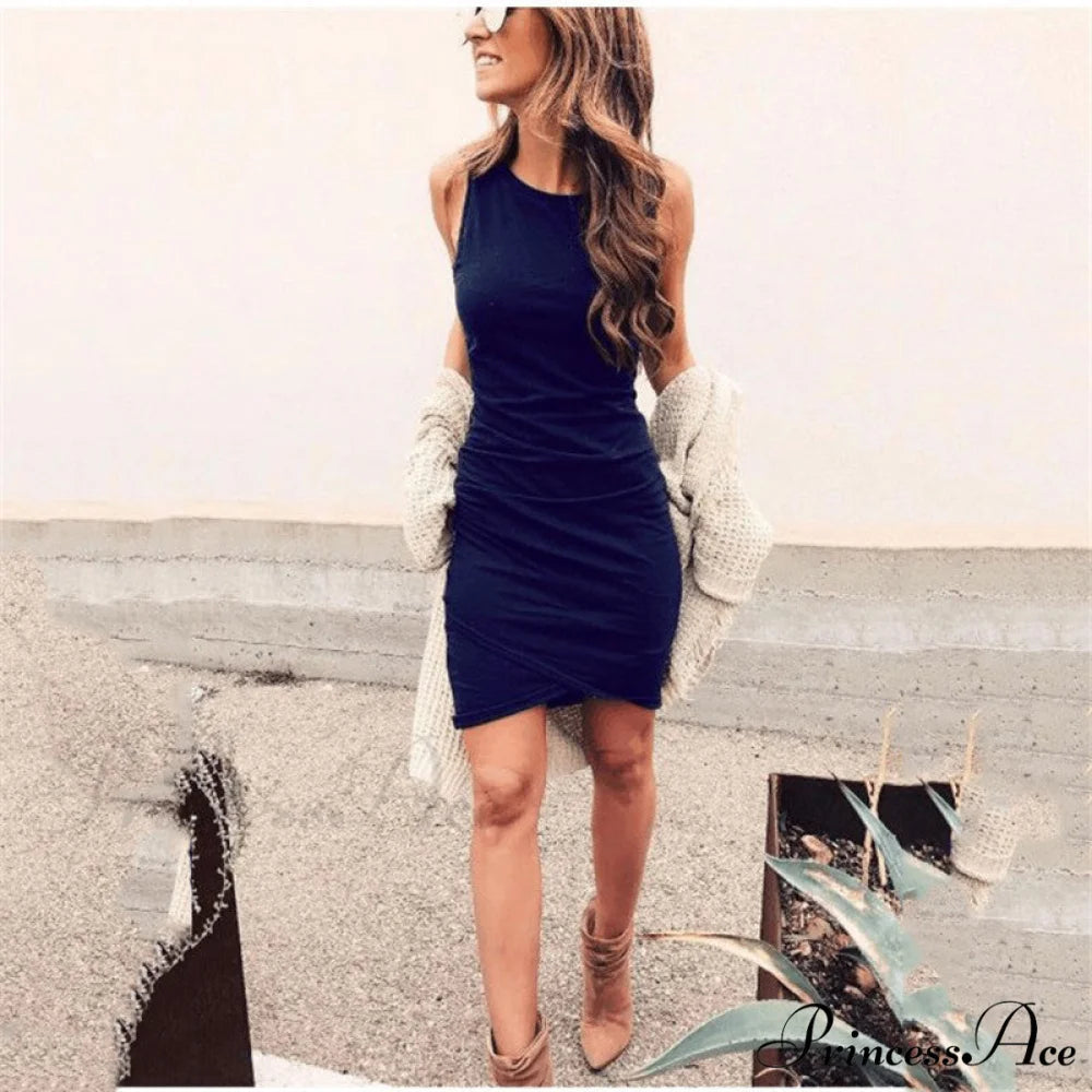 Ruched Side Bodycon Dress M / Green
