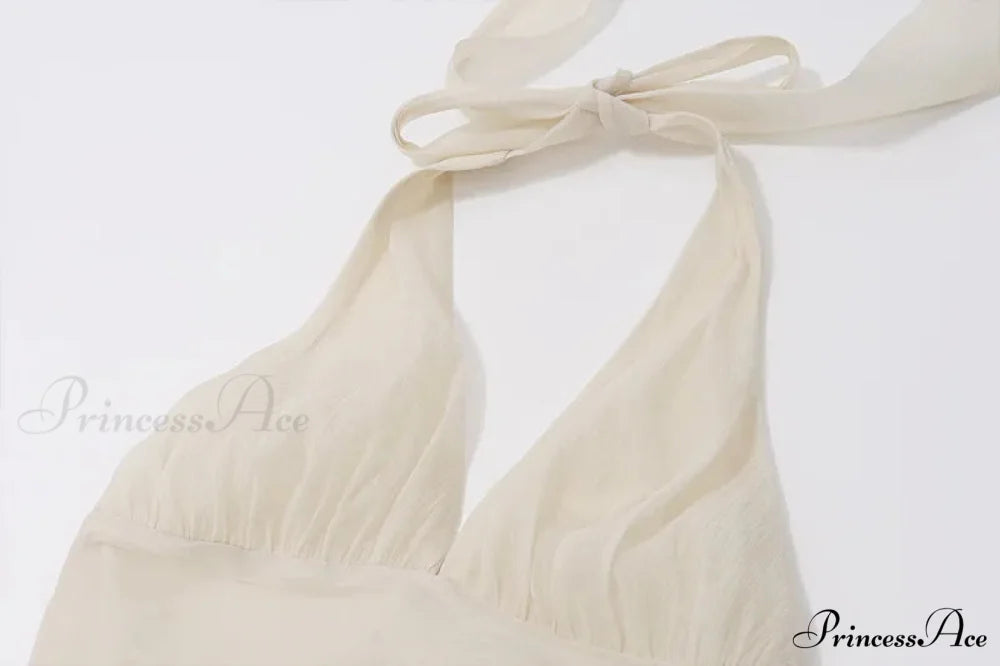 Ruched V-neck Bralette And Graceful Frill Mini Skirt Set