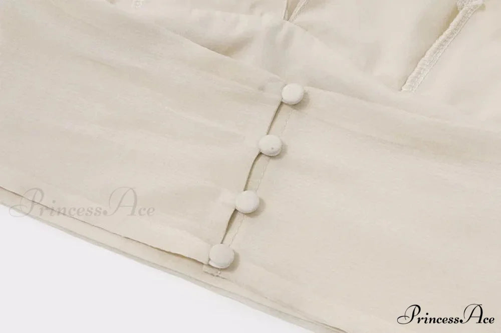 Ruched V-neck Bralette And Graceful Frill Mini Skirt Set