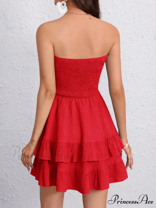 Ruffle Hem Tube Dress