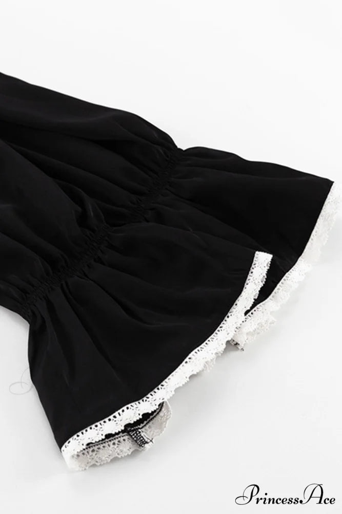 Ruffle Neck Lacework A-line Dress