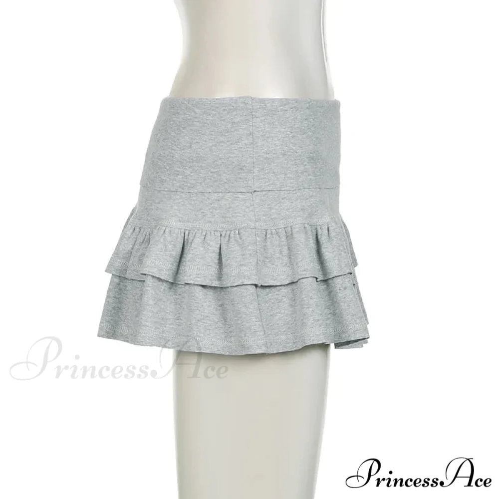 Ruffle Tiered Stylish Micro Mini Skirt