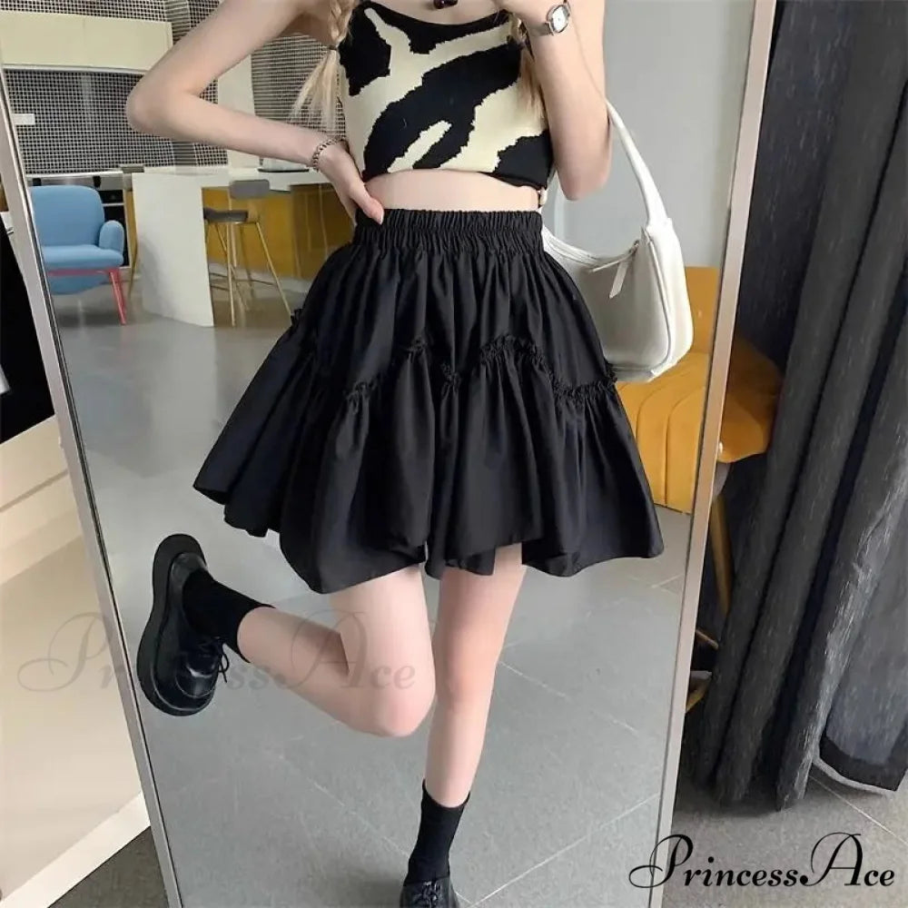 Ruffle White Mini Skirt Elegant Irregular Patchwork Skirt