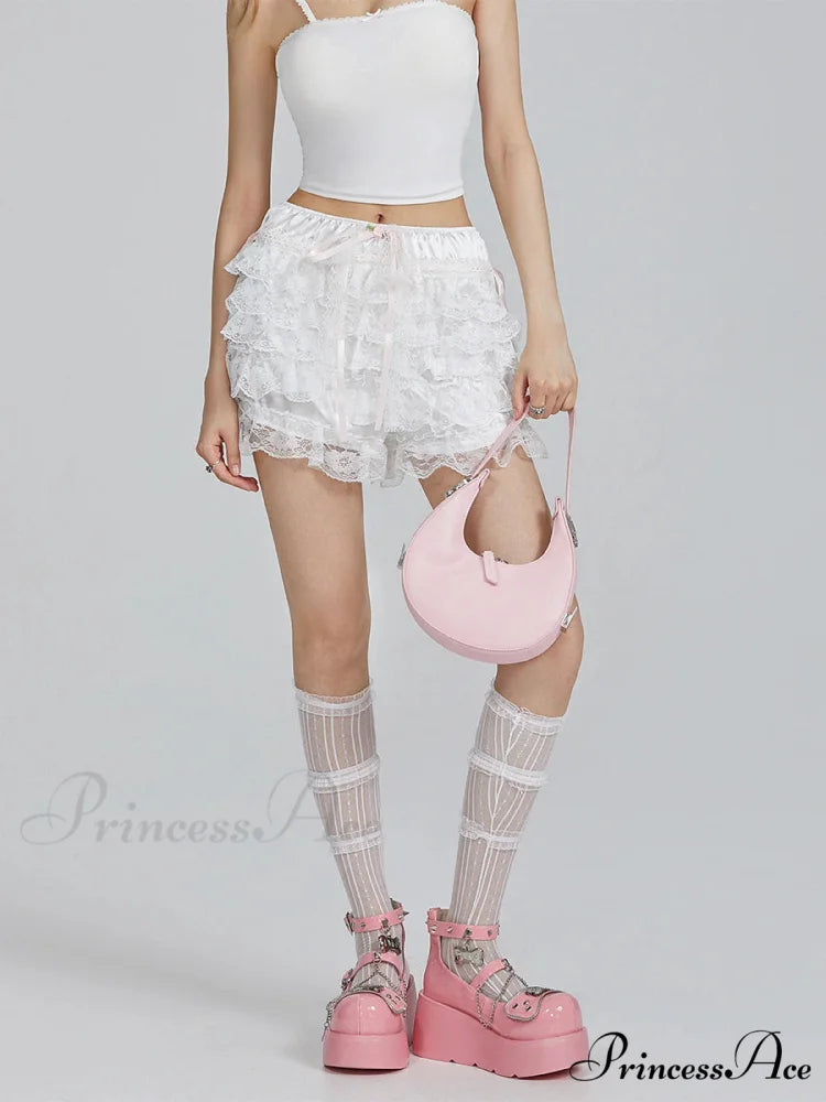 Ruffled Frilly Ribbon Blossom Brief short-250223