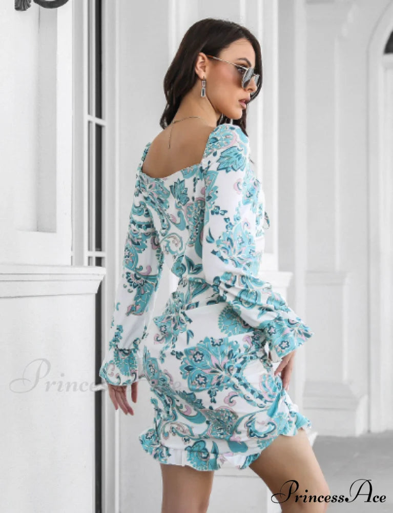 Ruffled Skirt with Printed Word Collar