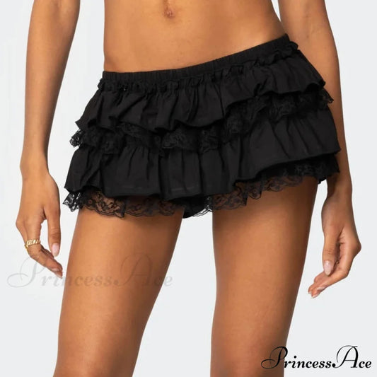 Ruffled Tiered Frilly Bloomer Skirt Black / S skirts-250223
