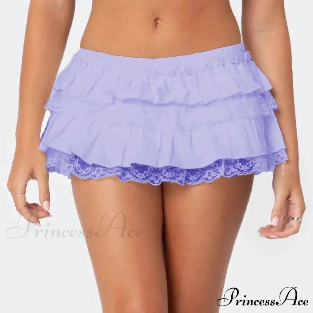 Ruffled Tiered Frilly Bloomer Skirt PURPLE / S skirts-250223
