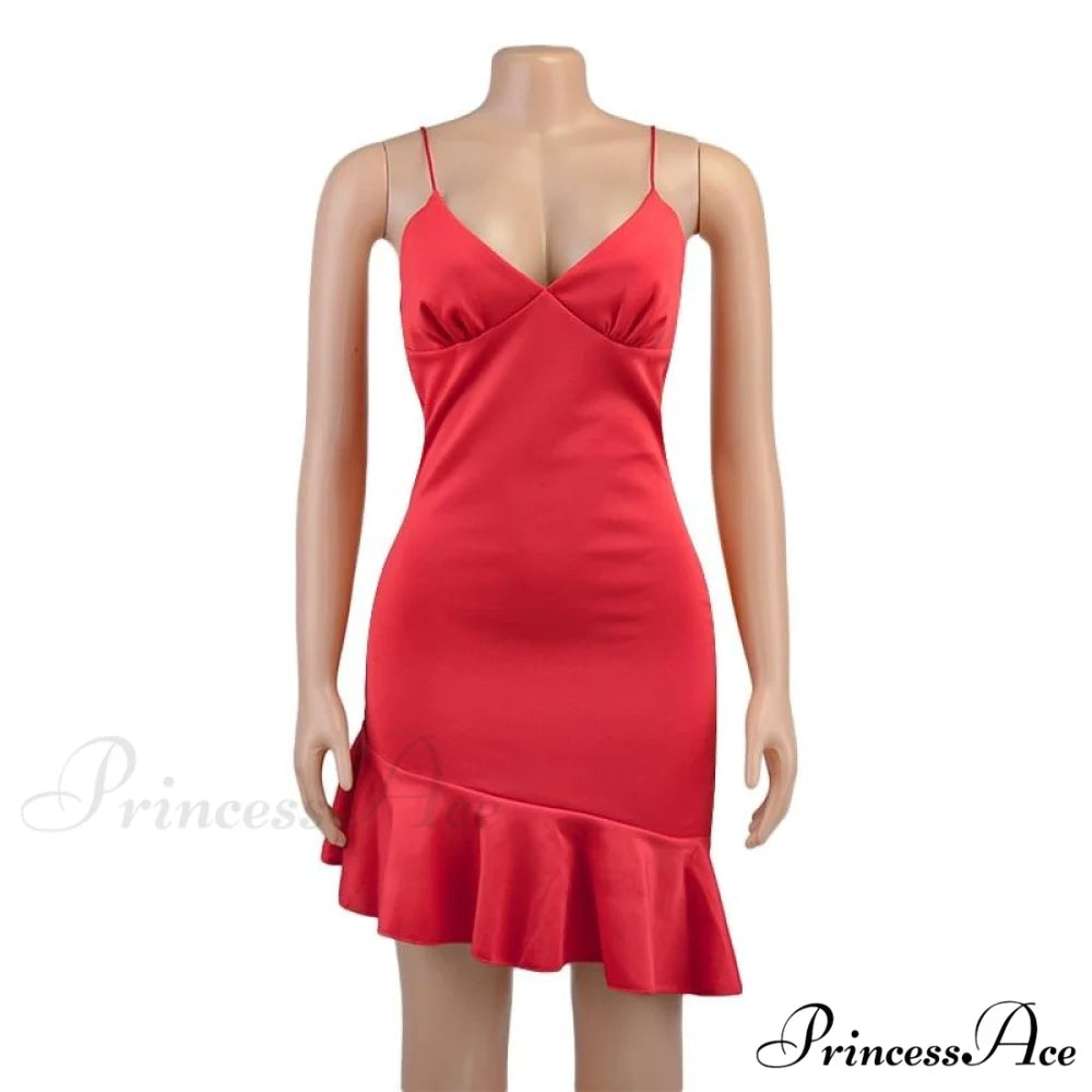 Ruffles Straps Stylish Mini Dress