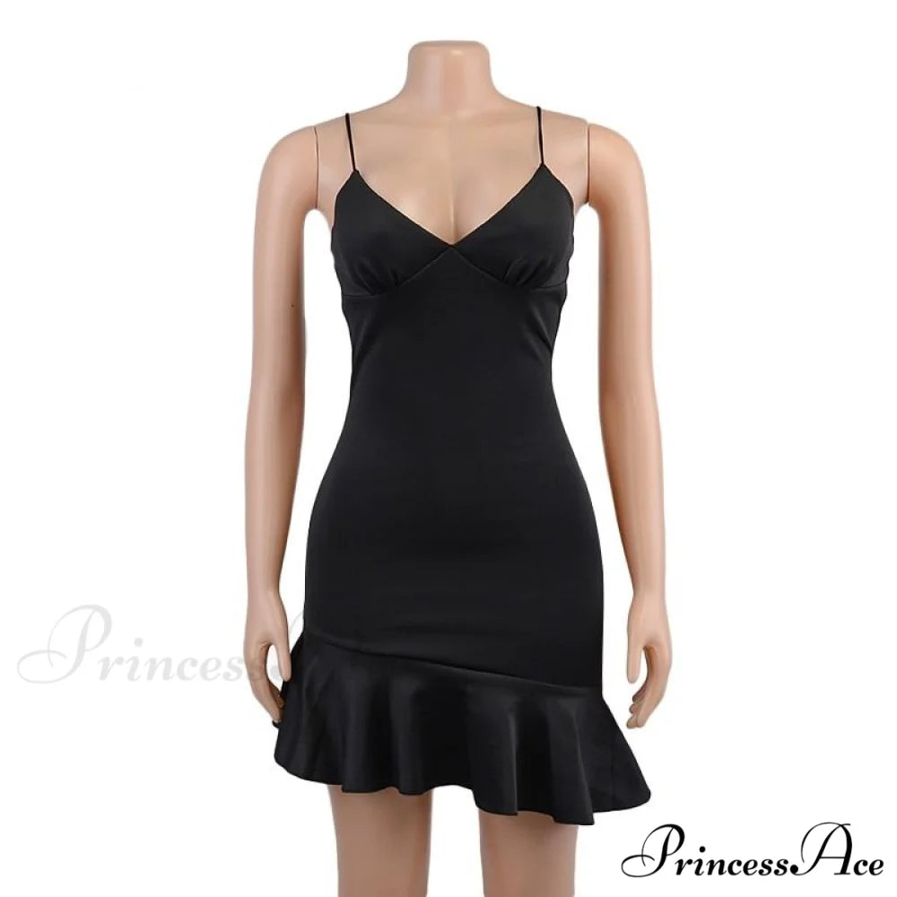 Ruffles Straps Stylish Mini Dress