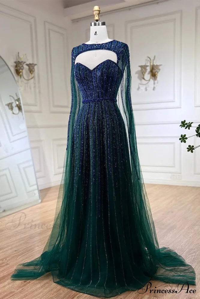 Runway Evening Graceful Beaded Maxi Dress
