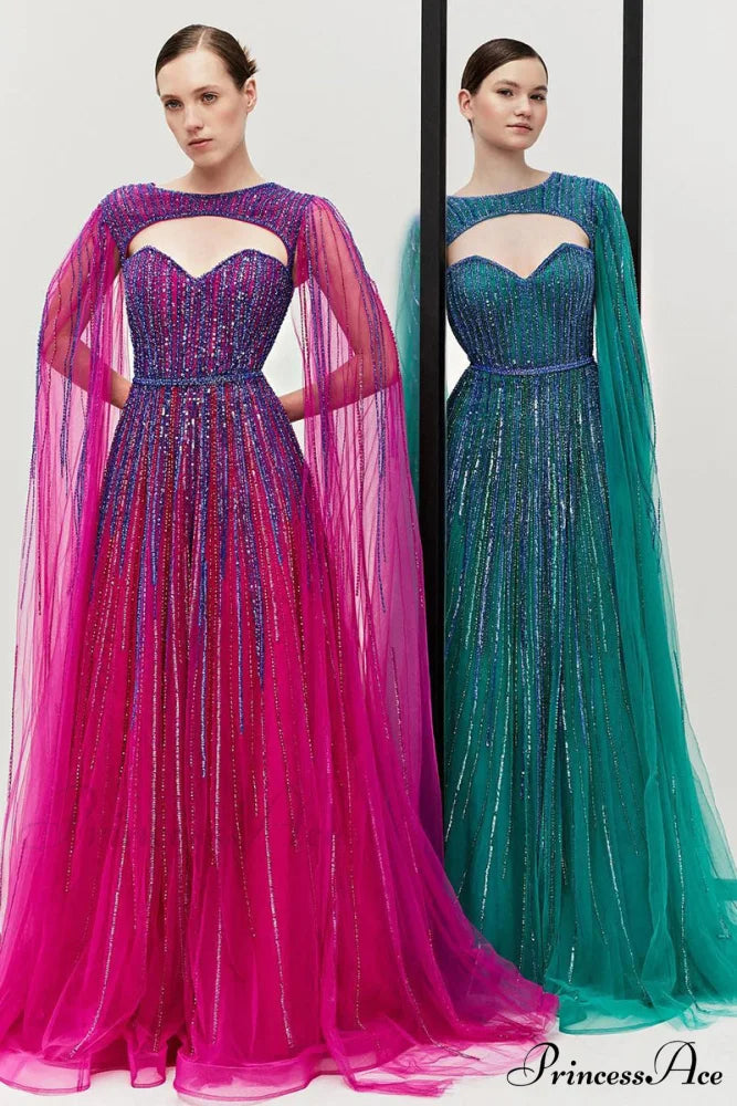Runway Evening Graceful Beaded Maxi Dress