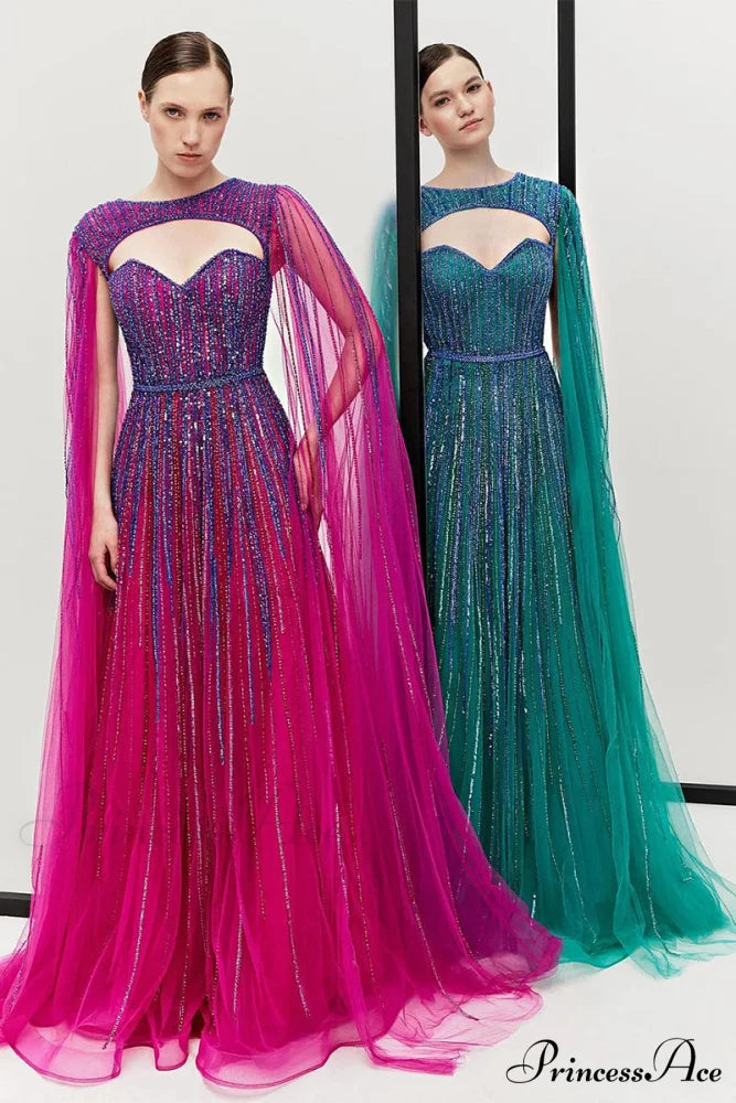 Runway Evening Graceful Beaded Maxi Dress