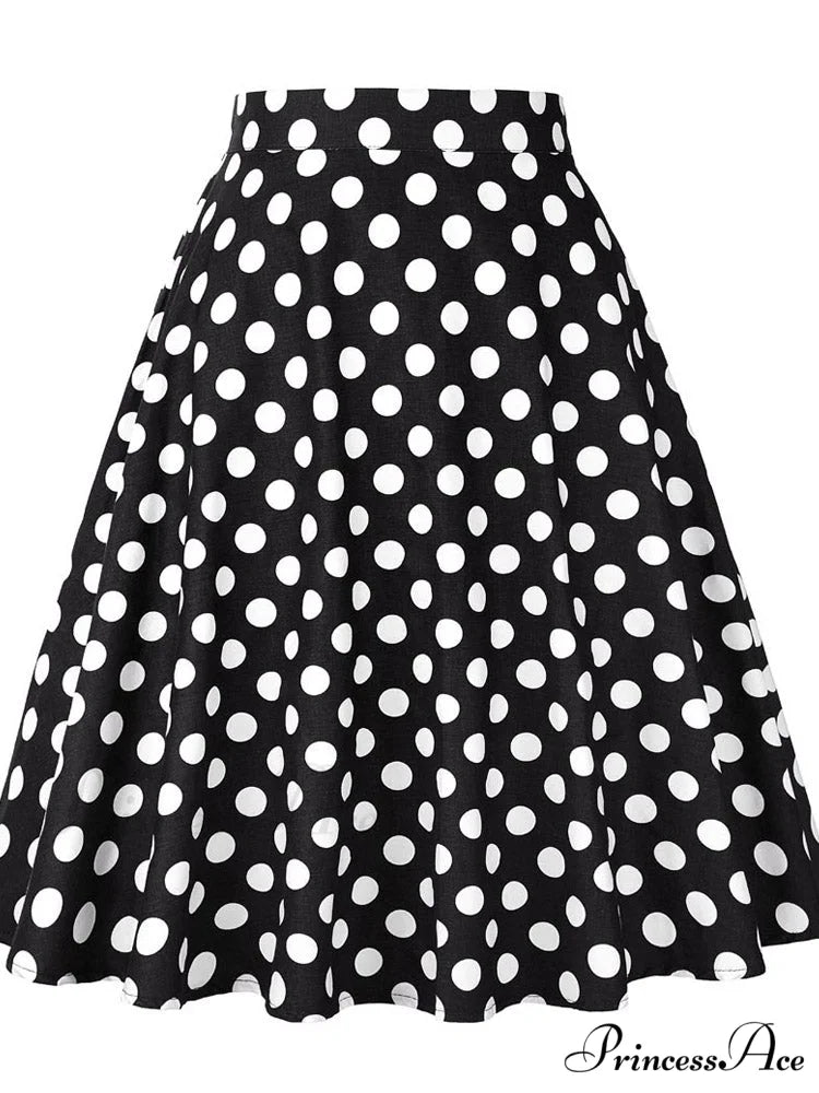 Runway Vintage Rockabilly Midi Skirt black / S