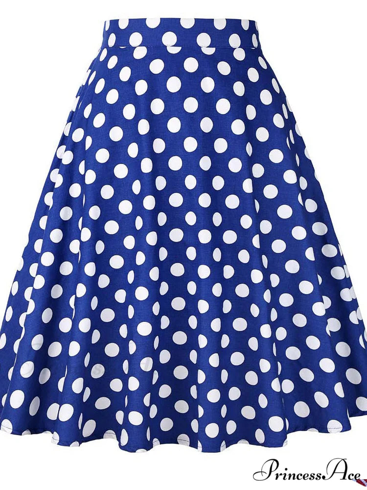 Runway Vintage Rockabilly Midi Skirt blue 1 / S