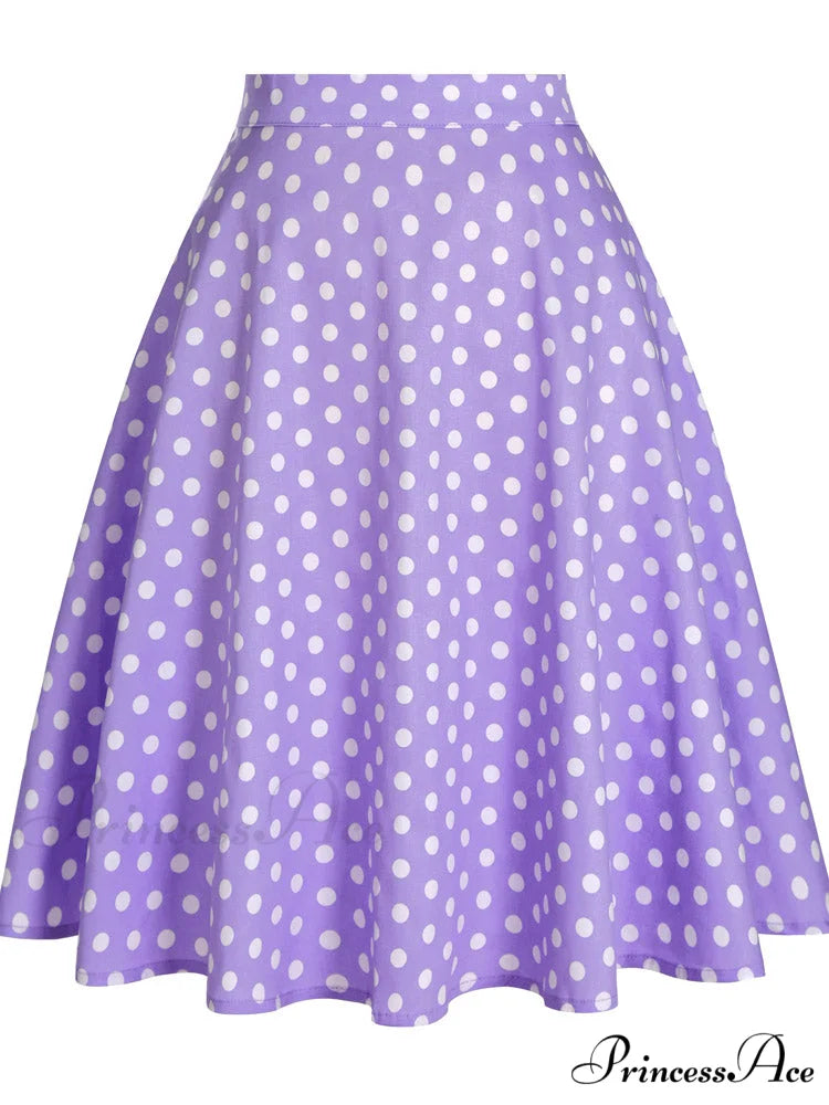 Runway Vintage Rockabilly Midi Skirt light purple / S