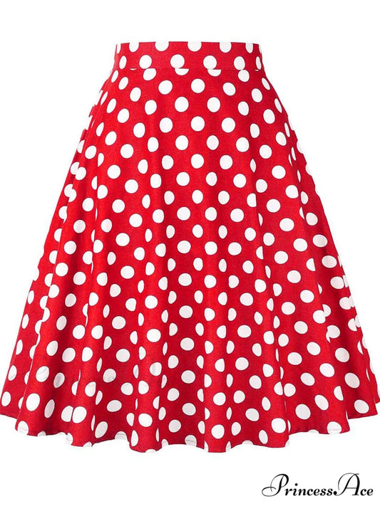 Runway Vintage Rockabilly Midi Skirt red 1 / S