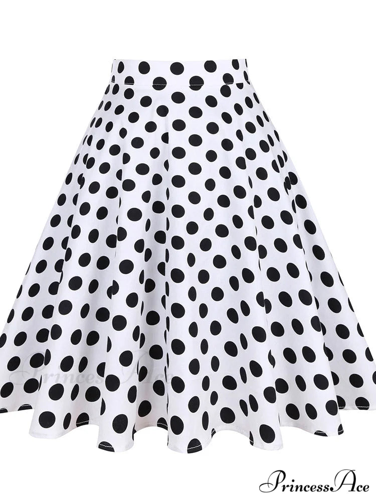 Runway Vintage Rockabilly Midi Skirt white / S