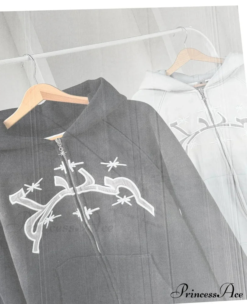 Sacred Stitched Zip Up Hoodie hoodies-241228