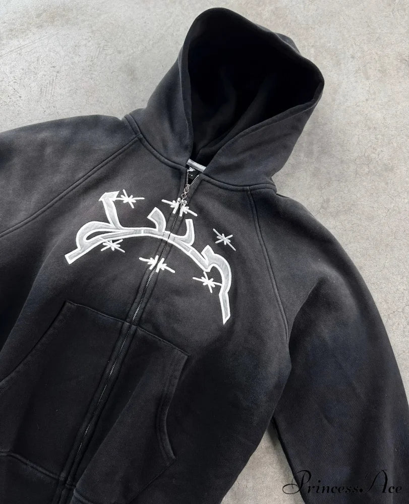 Sacred Stitched Zip Up Hoodie hoodies-241228