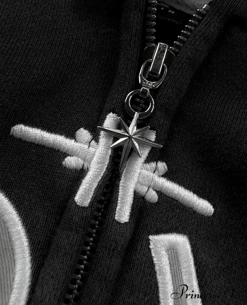 Sacred Stitched Zip Up Hoodie hoodies-241228