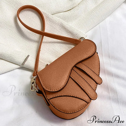 Saddle Courier Leather Crossbody Shoulder Purse Dark Brown handbag-250126