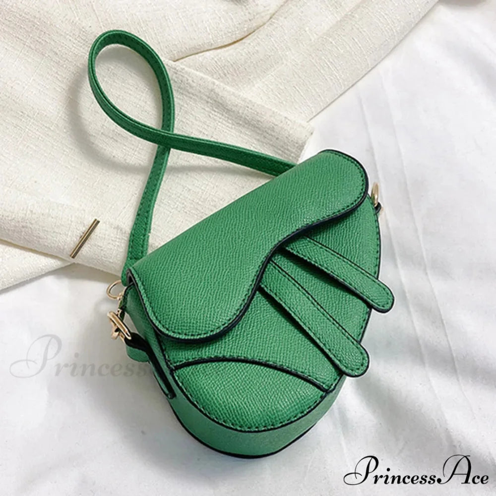 Saddle Courier Leather Crossbody Shoulder Purse Green handbag-250126