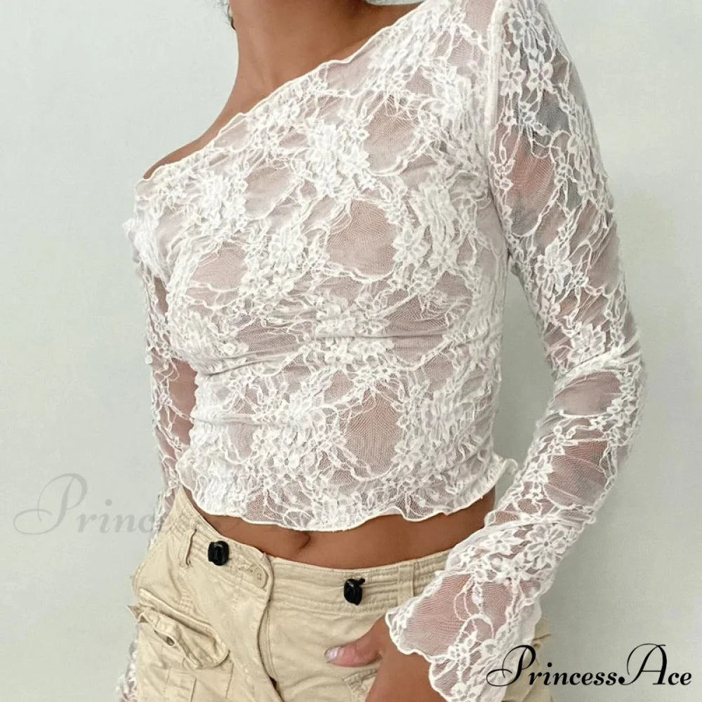 SANI Elegant LACE BLOUSE White / S