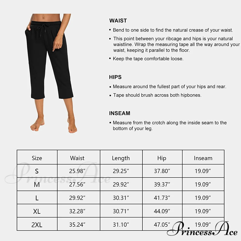 Sarin Mathews Womens Loose Capri Yoga Pants