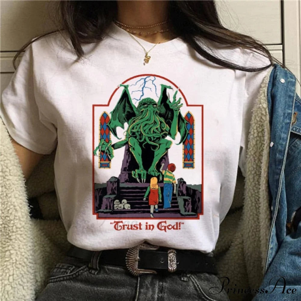 Satan Horror Demon Death Scary Devil Funny T-shirt dark green / S
