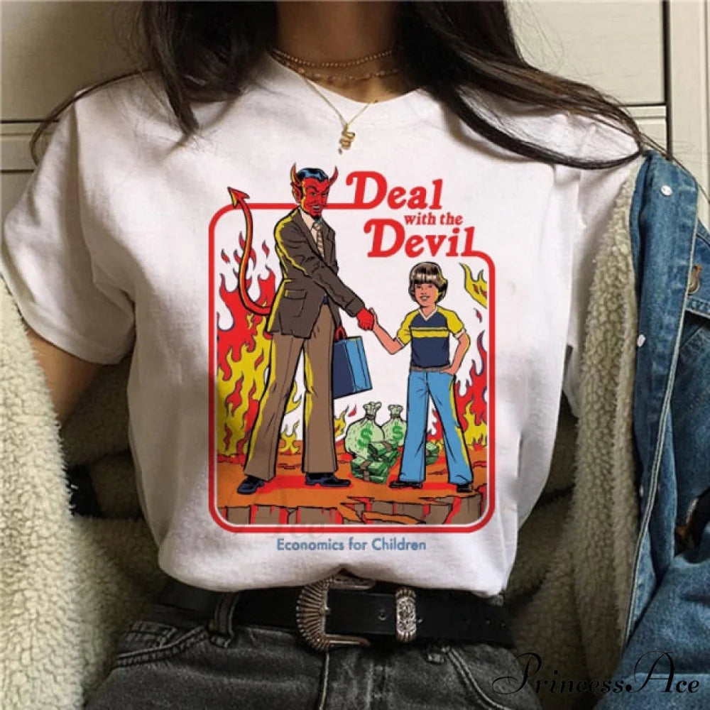 Satan Horror Demon Death Scary Devil Funny T-shirt red / S