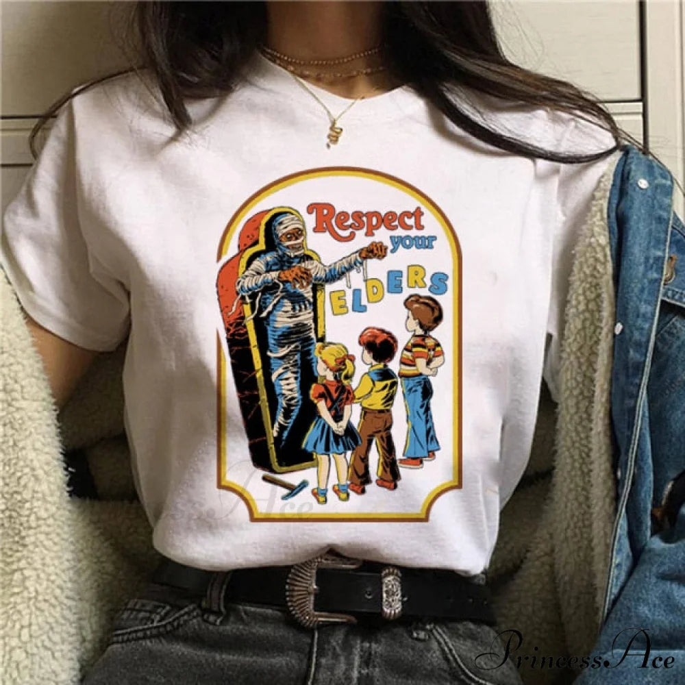 Satan Horror Demon Death Scary Devil Funny T-shirt white / S