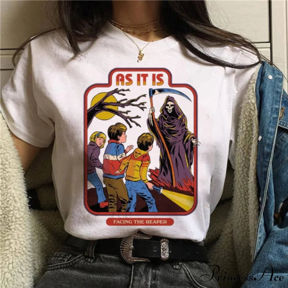 Satan Horror Demon Death Scary Devil Funny T-shirt yellow / S