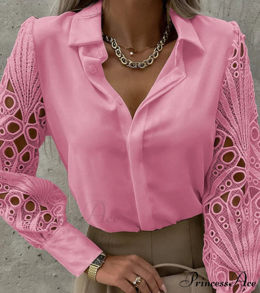 SATIN BLOUSE pink / XXS
