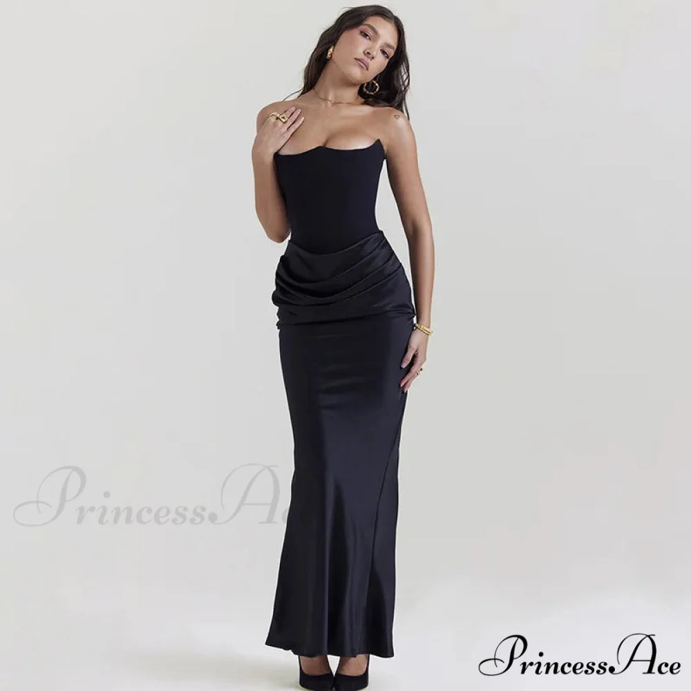 Satin Corset Stylish Maxi Dress