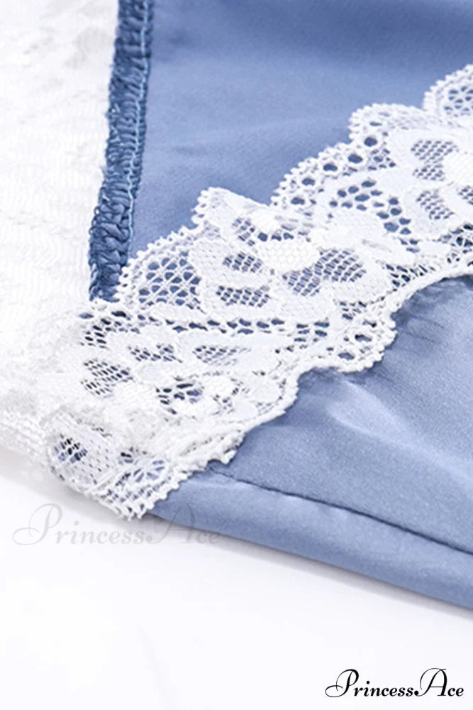 Satin Halter Lace Patchwork Dress