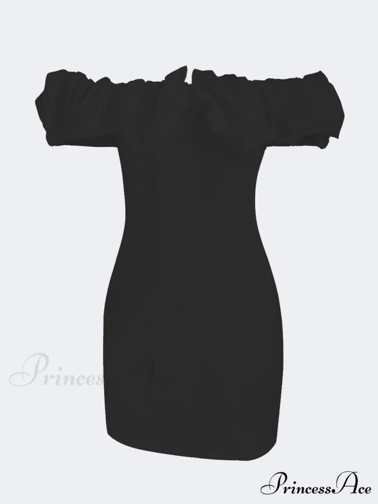 Satin Ruffled Stylish Strapless Mini Dress