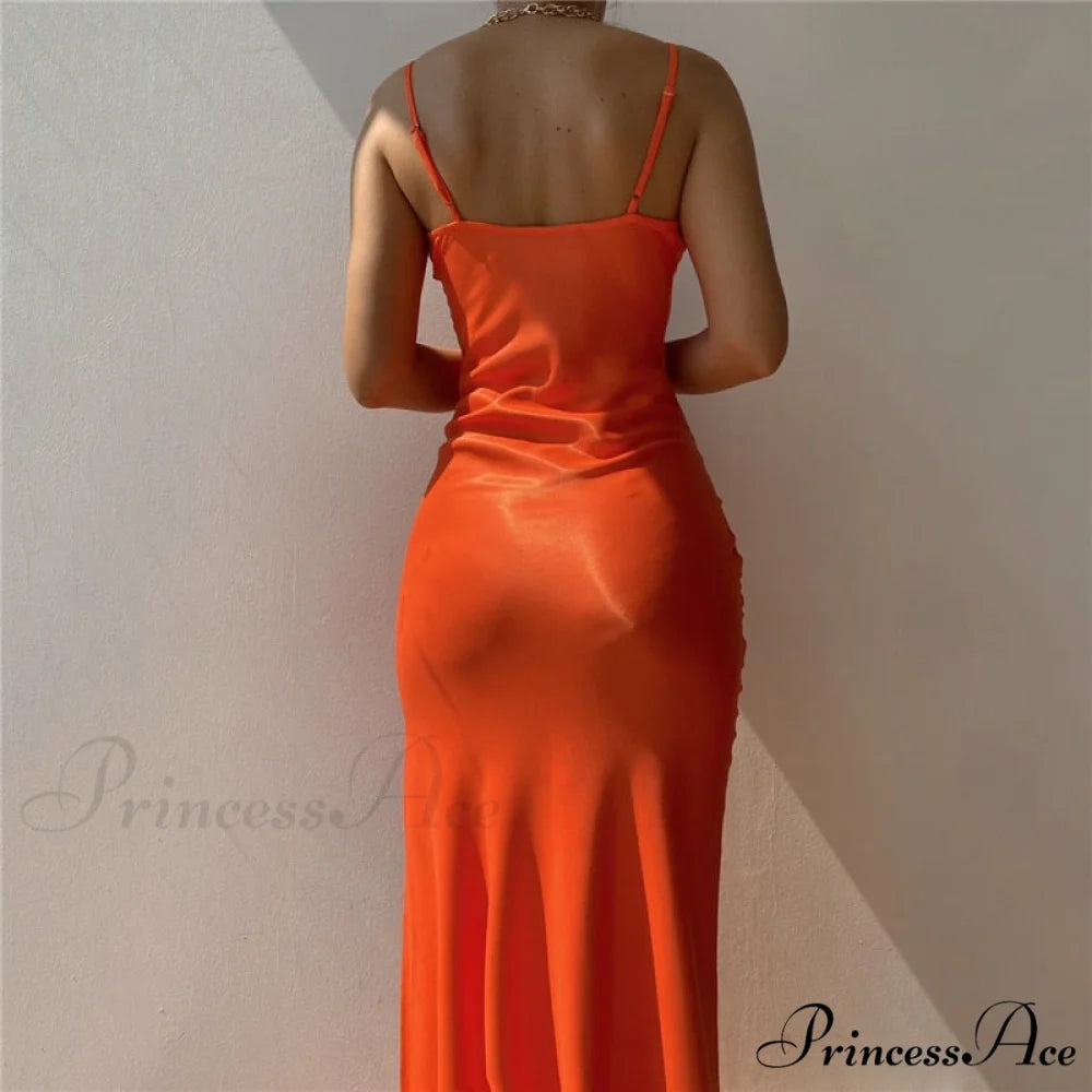 Satin Sleeveless Long Dresses