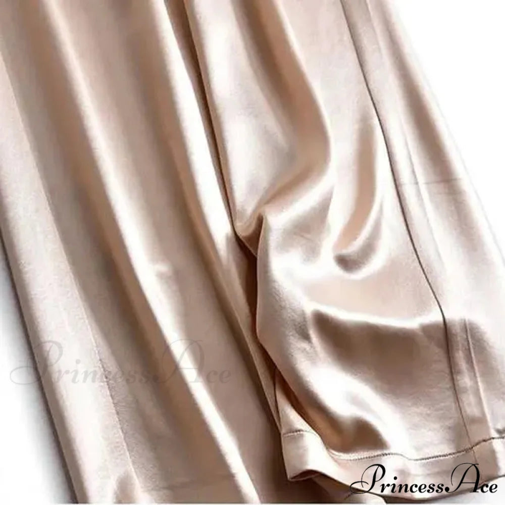 Satin Straight-leg Casual Pants
