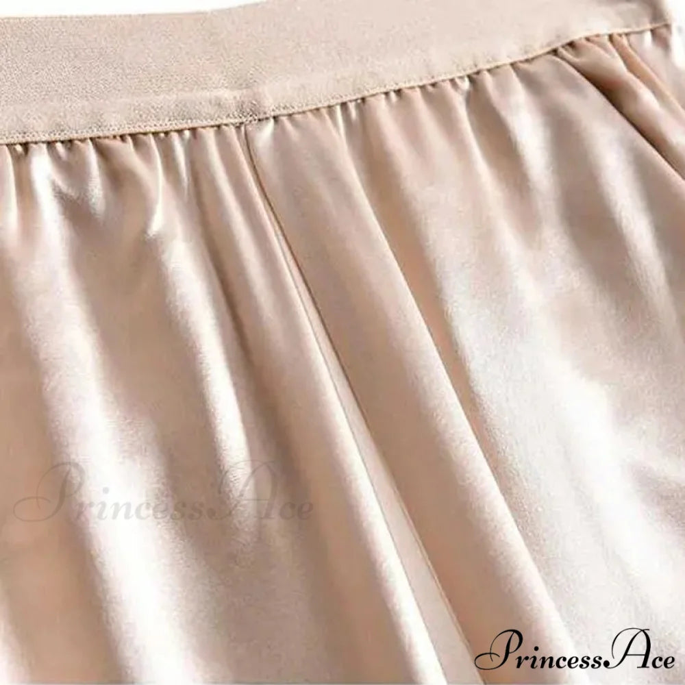 Satin Straight-leg Casual Pants