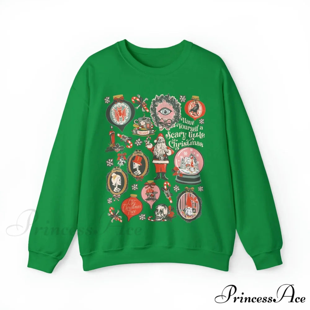 Scary Spooky Halloween Creepy Have Yourself Christmas Hoodie Green / S Christmas Hoodies-L