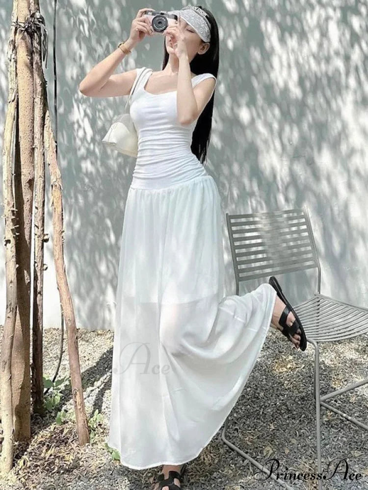 Scoop Neck Bodycon Maxi Dress in Black