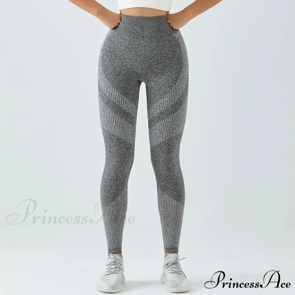 Seamless High Elastic Outdoor Trainning Legging gray / S