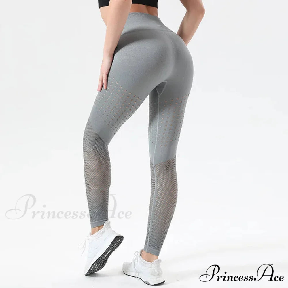 Seamless Out High Waist Push Up Tight Gym Legging Gray / S