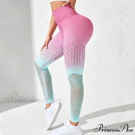 Seamless Out High Waist Push Up Tight Gym Legging Pink / S