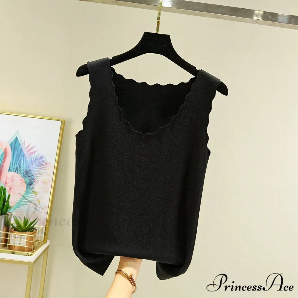 Seamless Thermal Underwear Tops BLACK / L