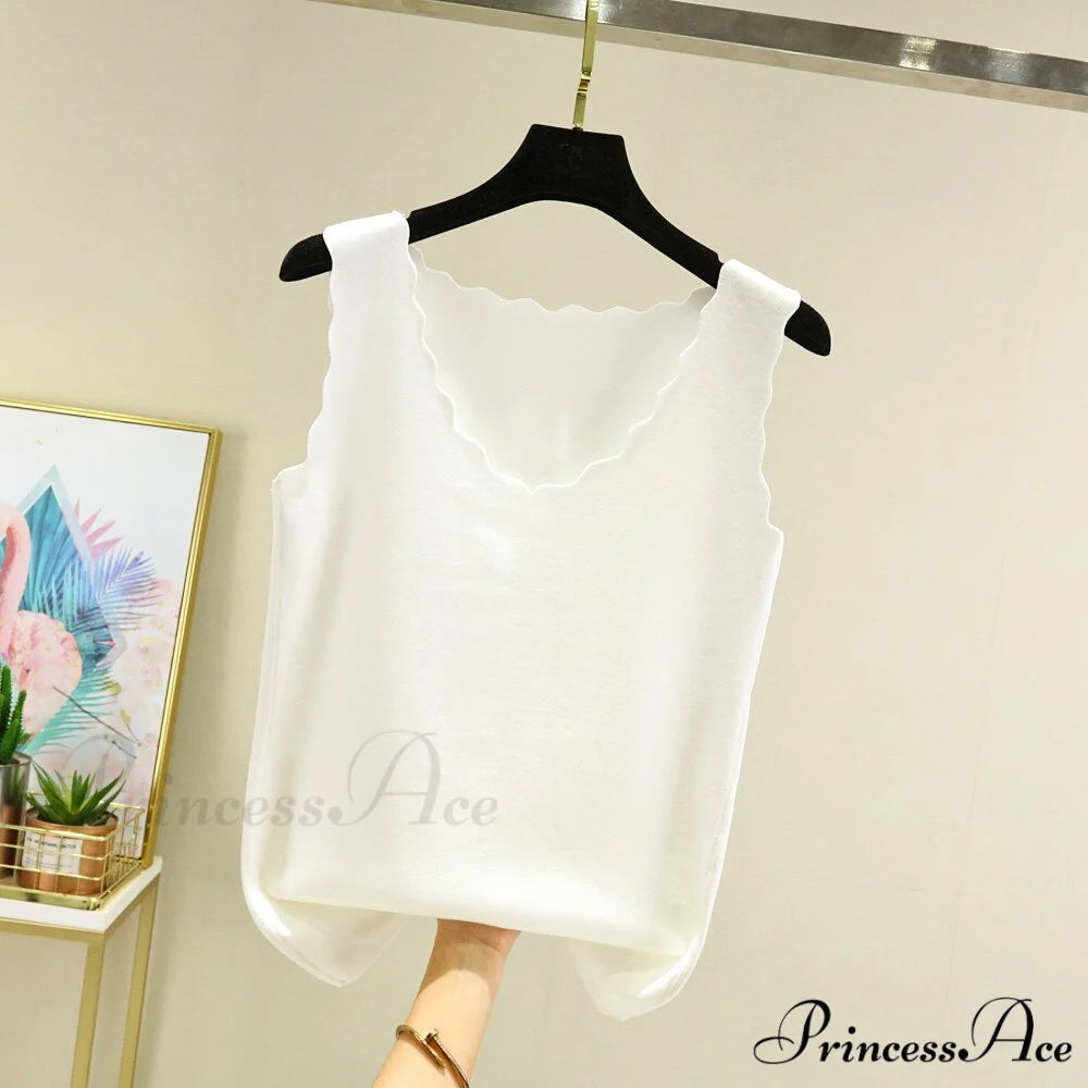 Seamless Thermal Underwear Tops white / L