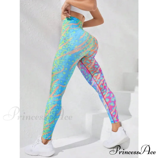Seamless Tie Dye High Waist Butt Lift Yoga Legging Green / S