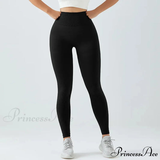 Seamless Waist Hip Lifting Skinny Yoga Legging Black / S